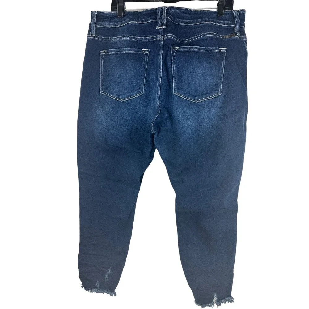 KanCan Skinny Curvy High Rise Frayed Hem Jean Blue Jeans Women's Plus Size 16 - Picture 3 of 10
